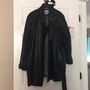 Black leather coat